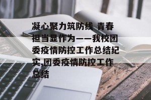 凝心聚力筑防线 青春担当显作为——我校团委疫情防控工作总结纪实,团委疫情防控工作总结