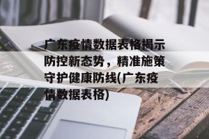 广东疫情数据表格揭示防控新态势，精准施策守护健康防线(广东疫情数据表格)