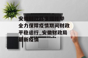 安徽财政局多措并举 全力保障疫情期间财政平稳运行_安徽财政局最新疫情