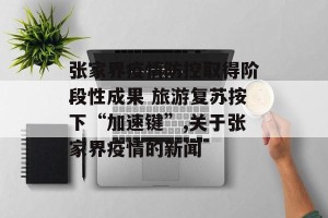 张家界疫情防控取得阶段性成果 旅游复苏按下“加速键”,关于张家界疫情的新闻